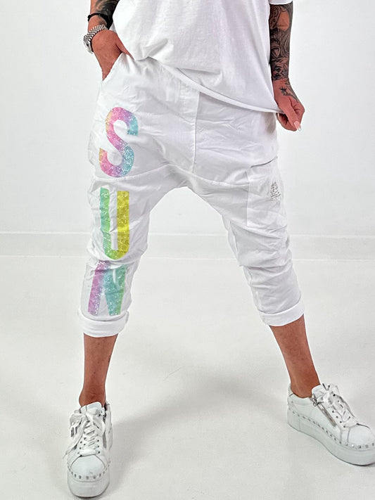 Baggy Trousers Sun - white