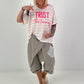 T-Shirt Trust the Timing - ecru-rosa