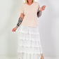 Long skirt with ruffles - white