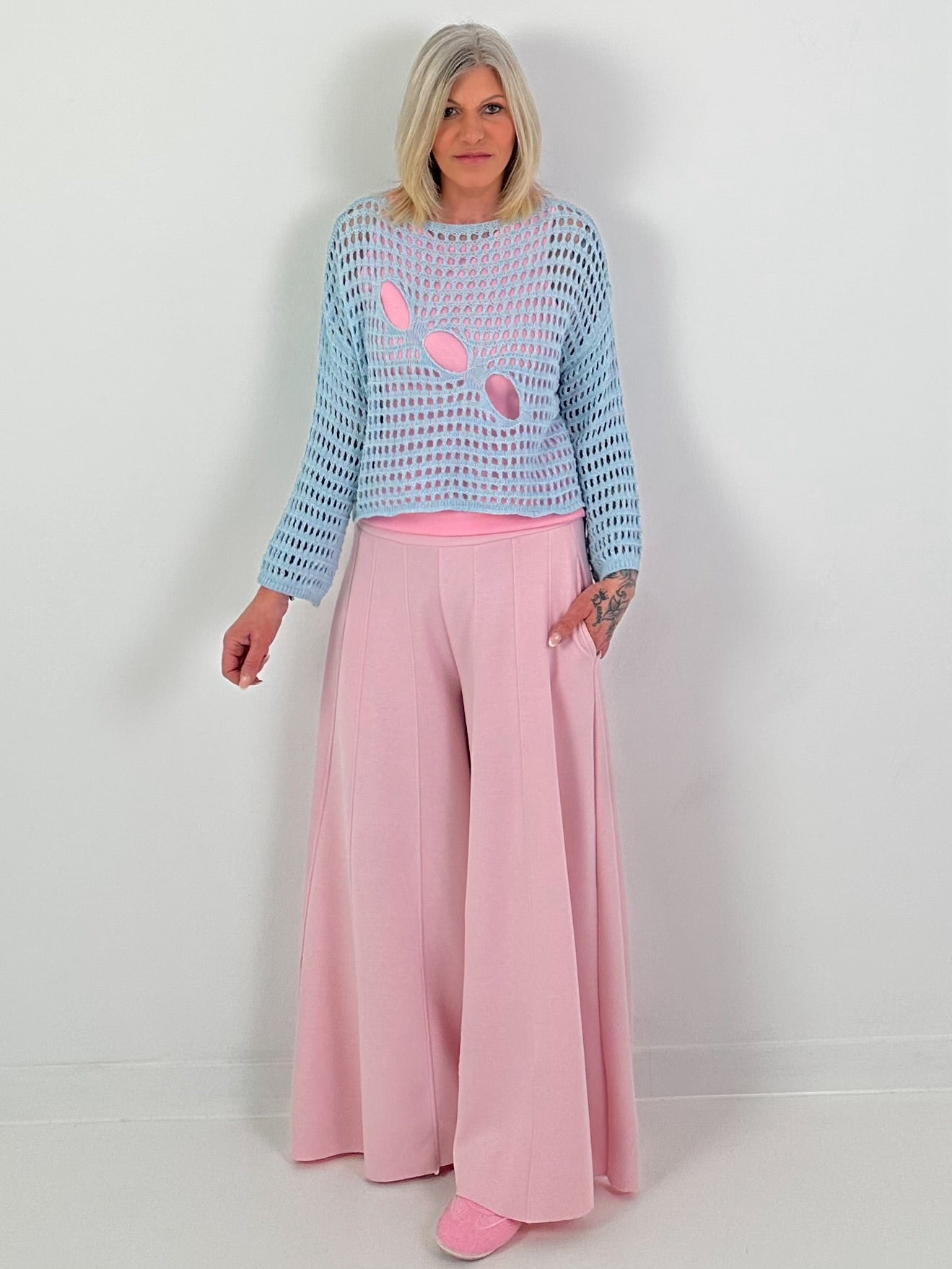 Crochet sweater - light blue