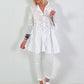 Tunic/dress with terrycloth appliqué - white