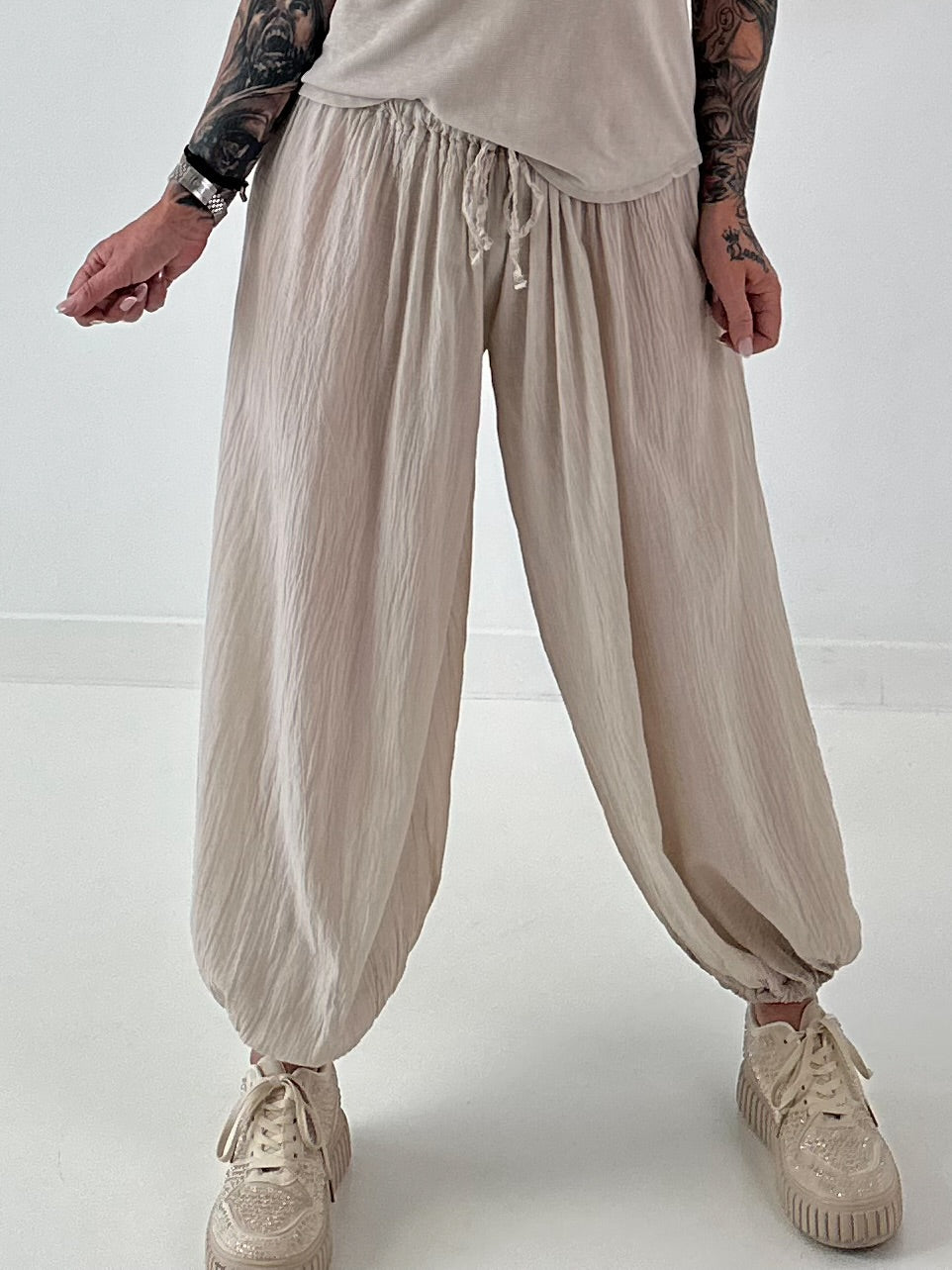 Lichte harembroek - beige