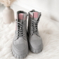 High-top sneakers in suede look with rhinestones - grey