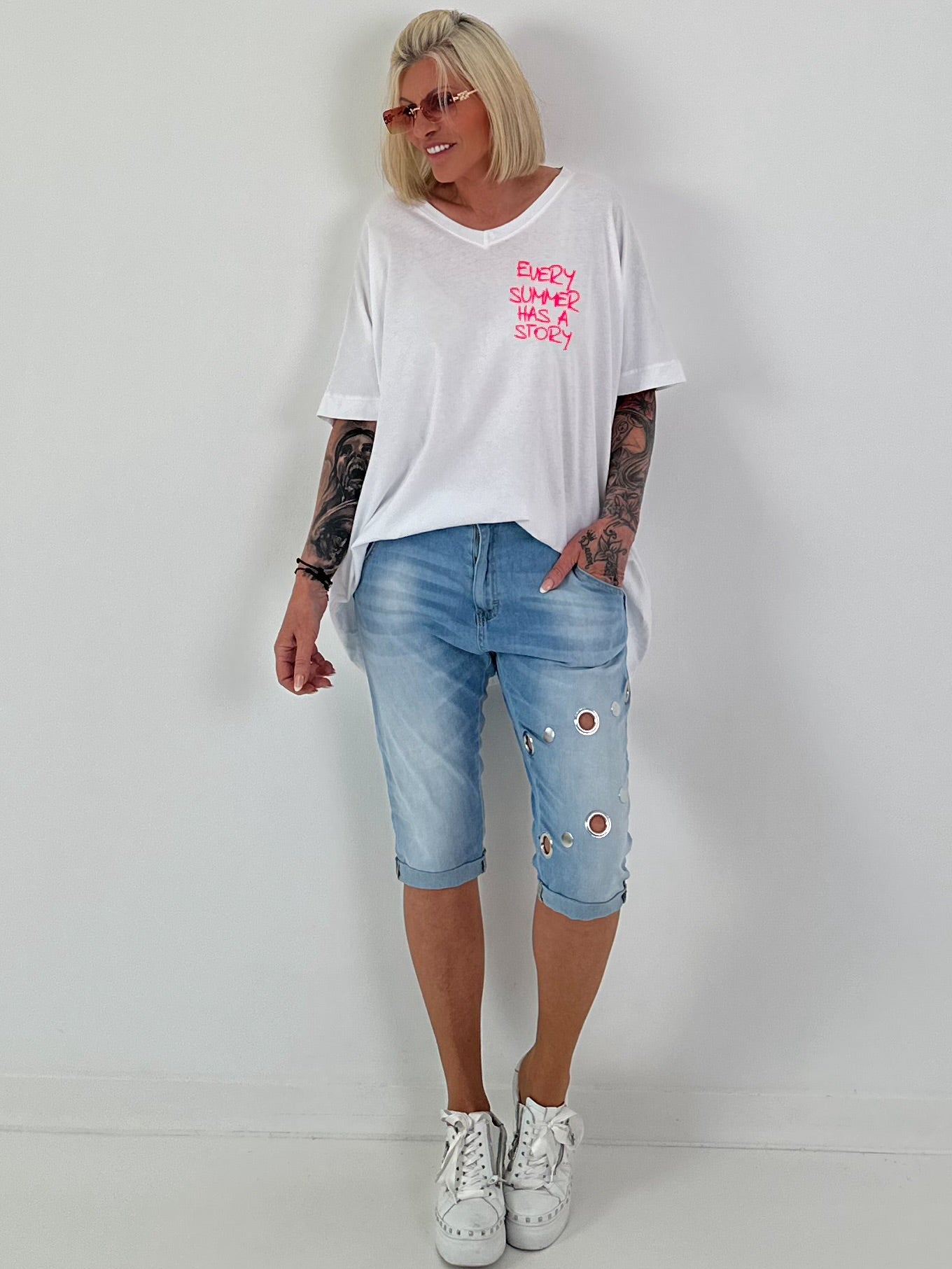 Oversized Shirt Summer - white