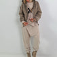 2 in 1 Jacke mit Leo-Print - taupe