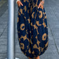 Leichte Pumphose mit floralem Print  - blau-camel