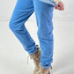 Corduroy trousers, model "Easy Fit" - blue