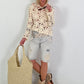 Häkelpullover mit Muster - beige
