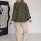 Oversized Cordjacke - oliv