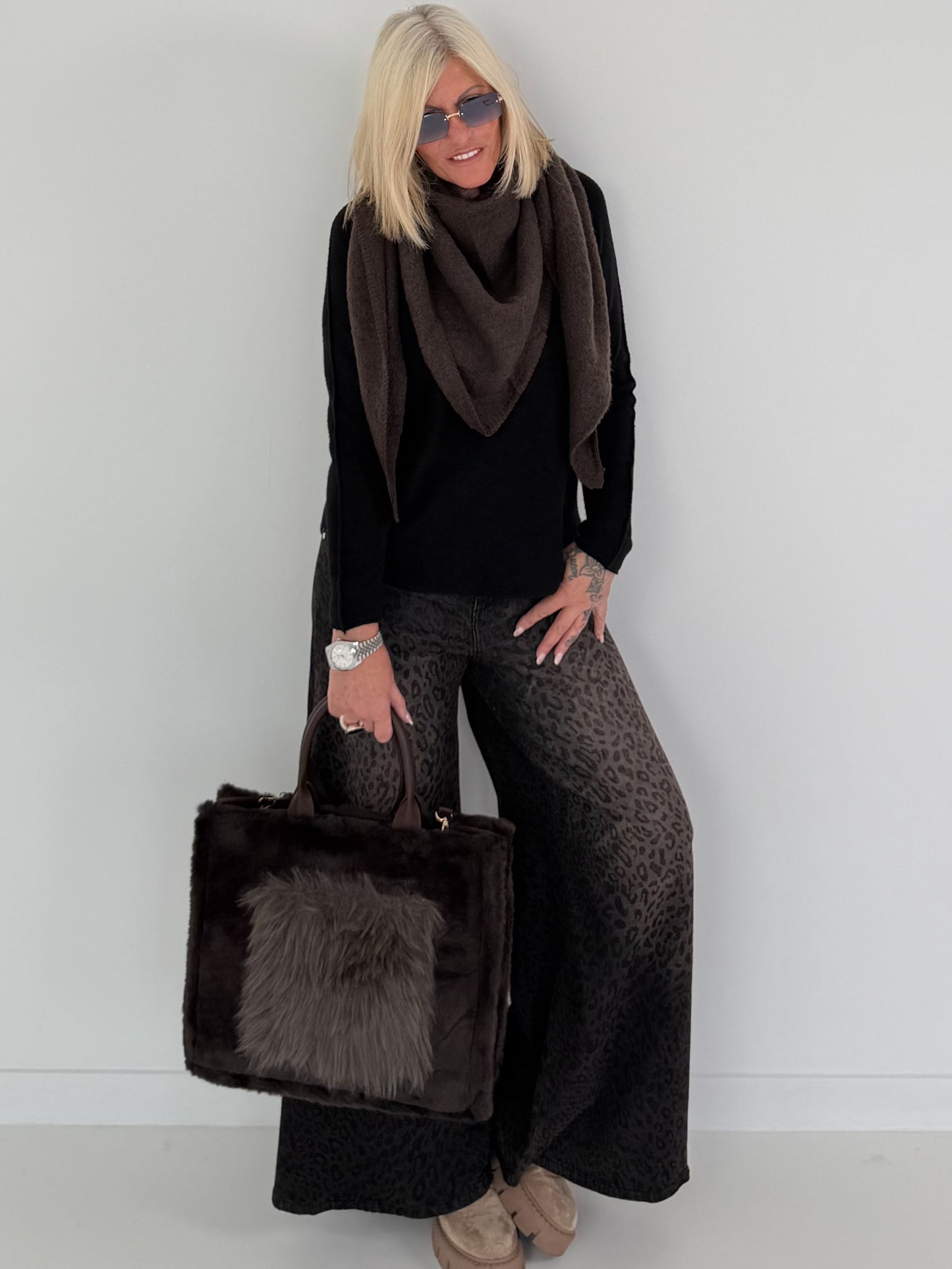 Weicher Basic Pullover - schwarz