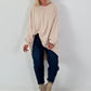 Boyfriend Jeans mit elastischem Bund - denim