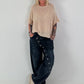 Light sweater with half sleeves - beige