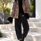 Jacke mit Kapuze im Leo-Look - leo-mehrfarbig