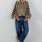 Extravaganter Oversized Pullover - dunkelblau - gold