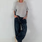 Lightweight sweater with half sleeves - light grey
