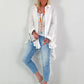 Oversized frilled shirt blouse - white