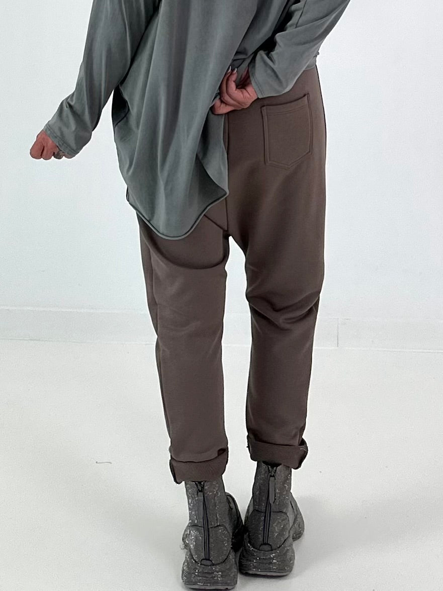 Sweatshirt Baggy mit aufgesetzten Taschen - taupe