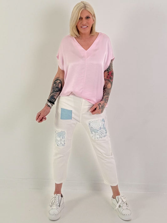 Shirt in Satin Optik - rosa