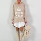Oversized shirt model "KEEP CALM" - beige