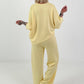 Two-piece set with asymmetrical shirt - yellow
