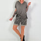 Sweat Short Leo mit Nieten - taupe