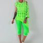 Shirt mit All-Over Cut-Outs und Ösen - neongrün