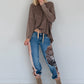 Oversized Shirt stone washed - schoko