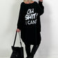 Oversized shirt model "KEEP CALM" - black