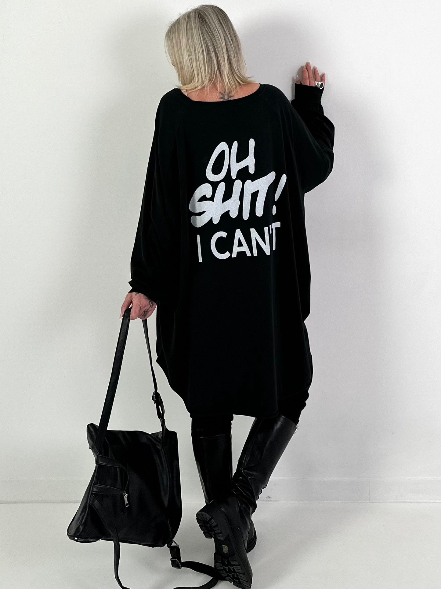 Oversized shirt model "KEEP CALM" - black