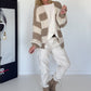 Strickjacke mit Blockstreifen - beige-taupe