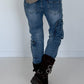 Cargo-Jeans im Used-Look - denim