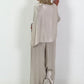 Two-piece satin look - beige