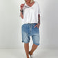 Gathered Hem T-Shirt - white