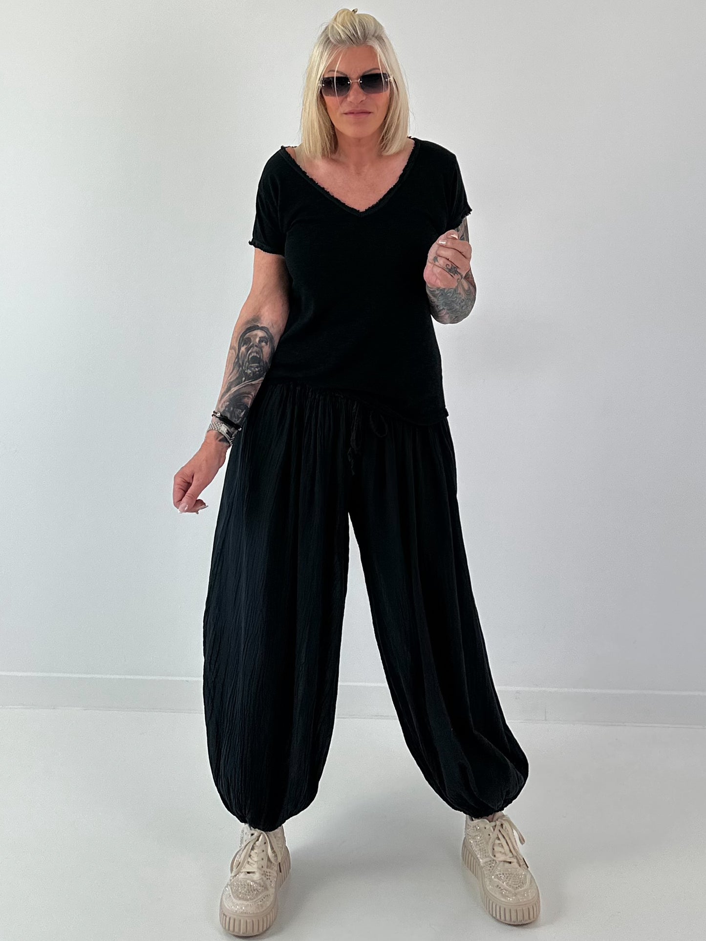 Light Harem Pants - black