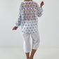 Transparent Tunic with Ruffle Sleeves - white