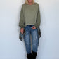 Boxy sweater Smile - olive