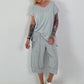 Casual Sweatpants with Eyelet Details - Grey