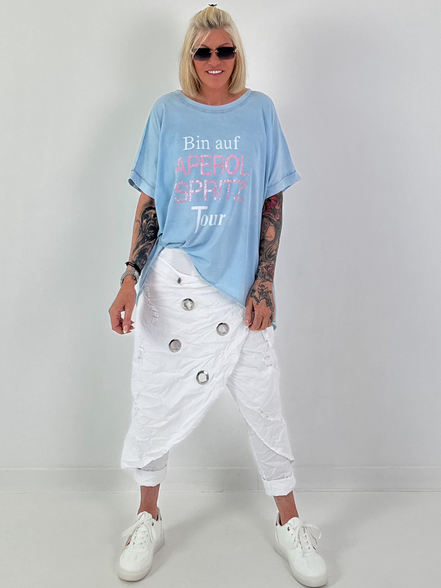 Oversized T-Shirt on Tour - hellblau