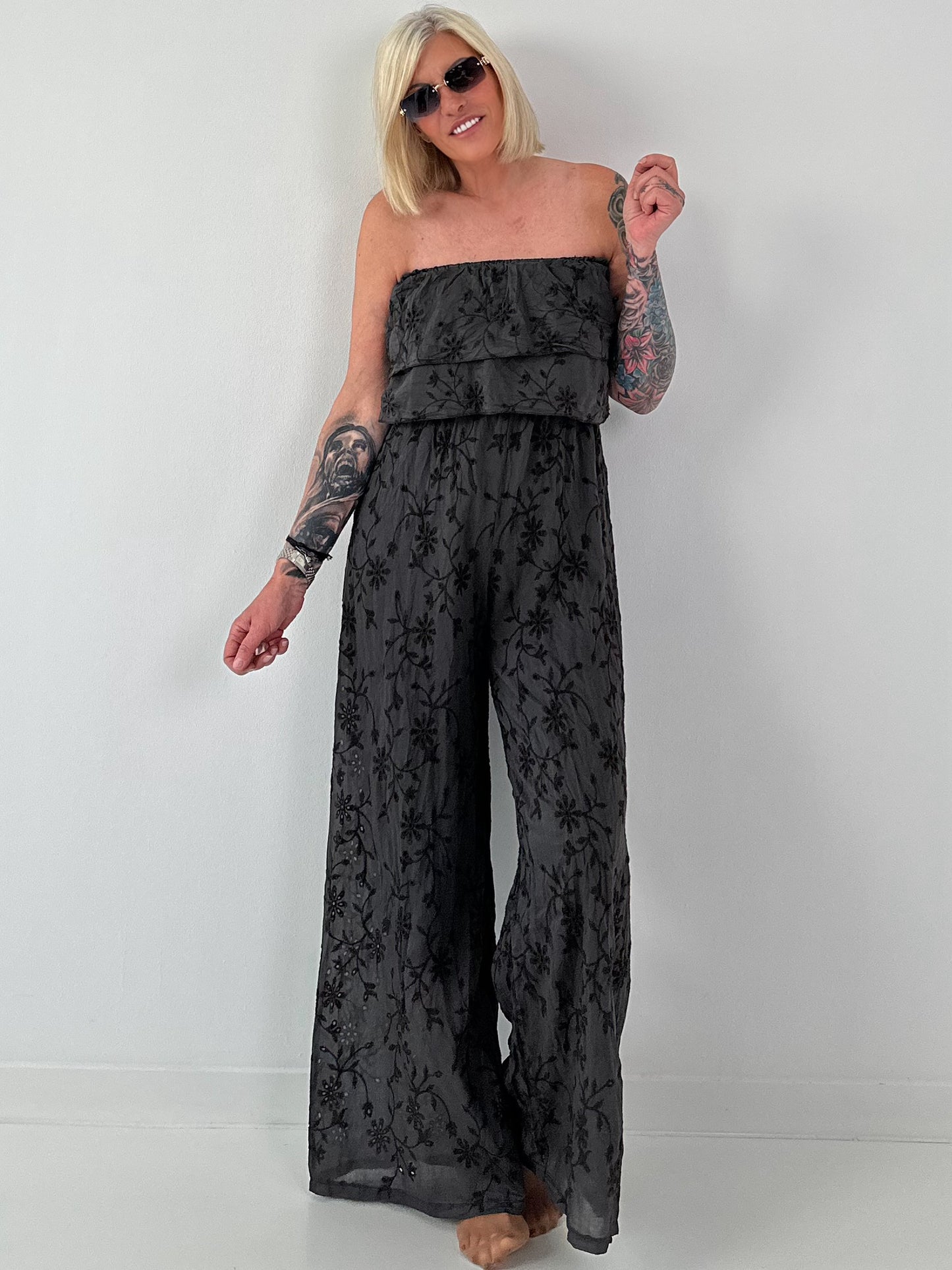 Romantischer Sommer Overall - mokka