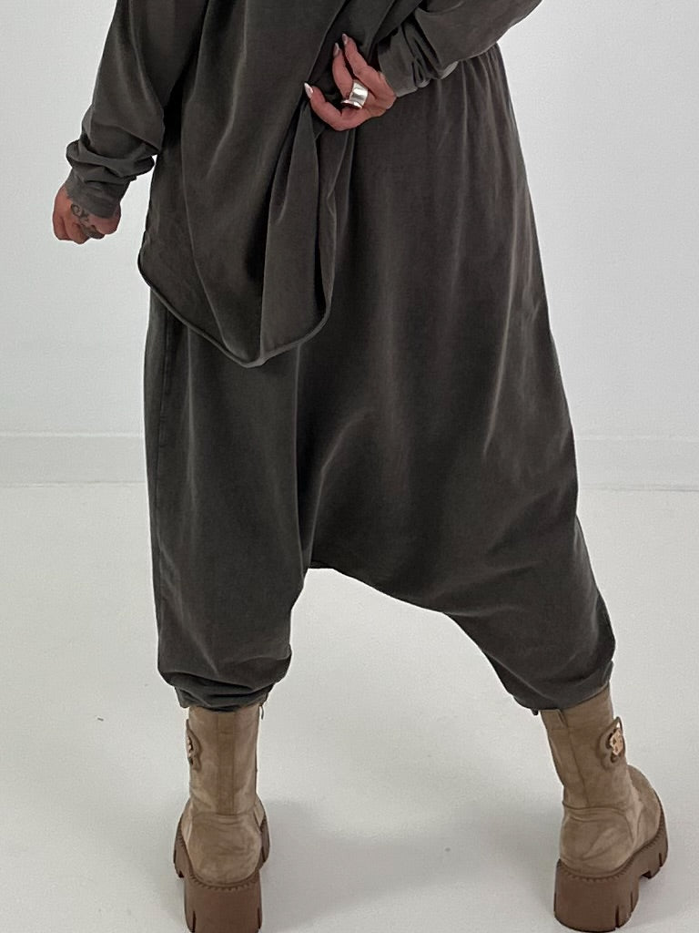 Haremhose mit aufgesetzter Tasche - anthrazit