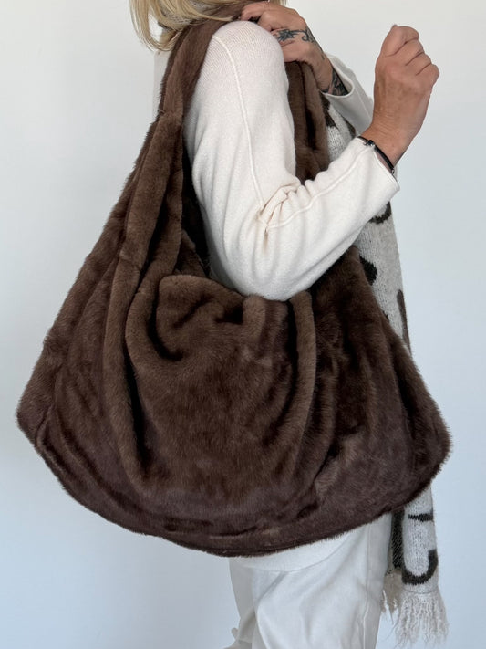 XXL Felltasche - taupe