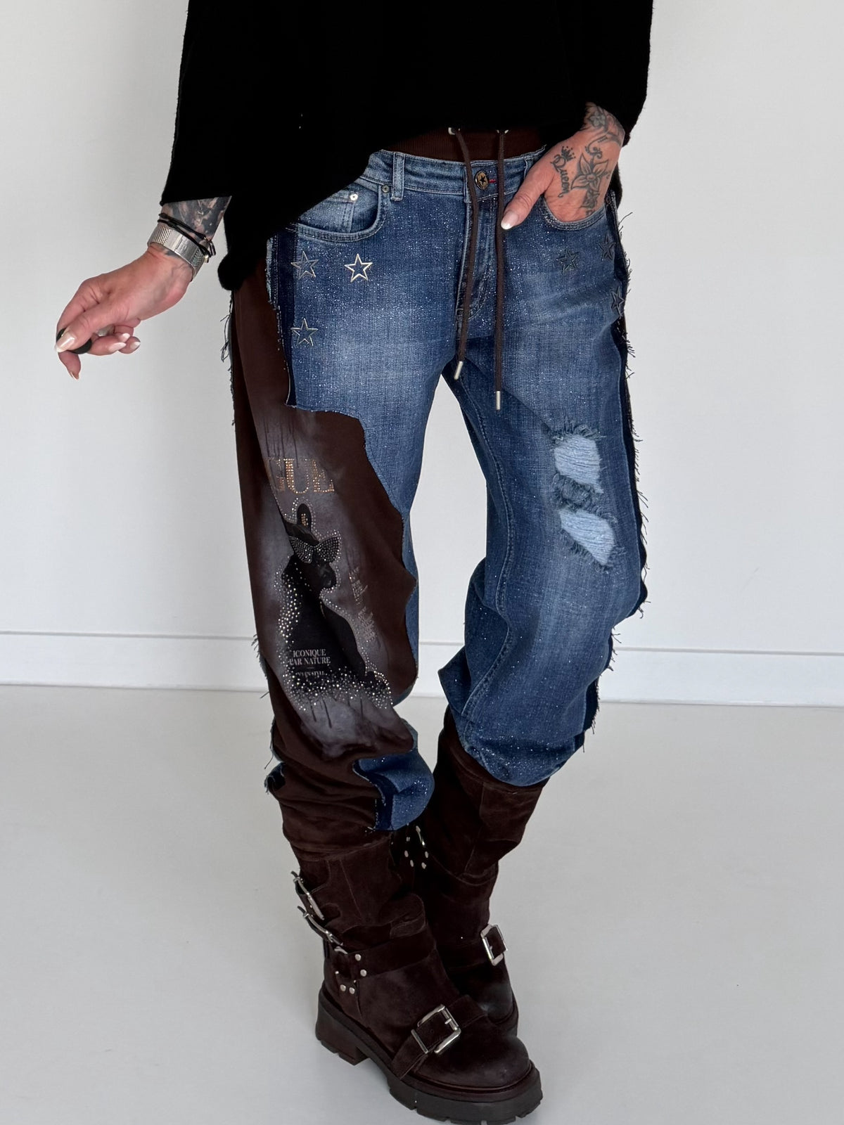 Jogg-Jeans Fashion Dog - denim-mokka
