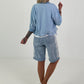 Lightweight Blouson with Tie Detail - Light Blue