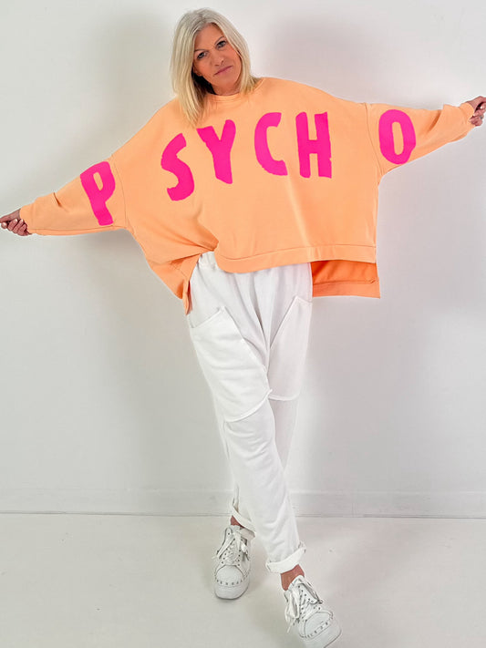Oversized Sweatshirt Modell "Psycho" - apricot-pink