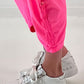 Sweatshirt Baggy mit Beinraffung - neonpink