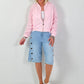 Bomber jacket with ruched sleeve - pink