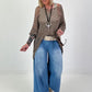 Oversized Häkelpulli - taupe