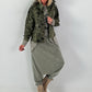 Stylische Jacke mit Fellkragen und großem Rückenpatch - camouflage