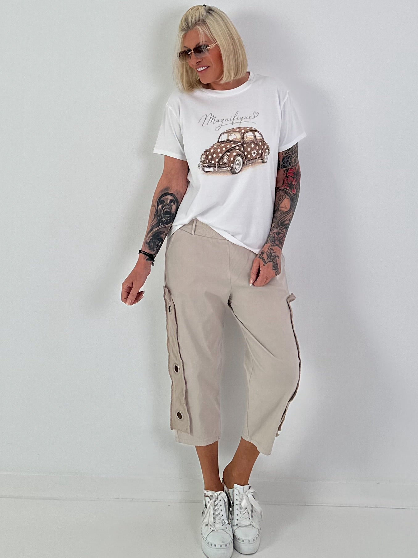 T-Shirt Magnifique - weiss-beige