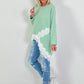 Sweater with lace details - mint
